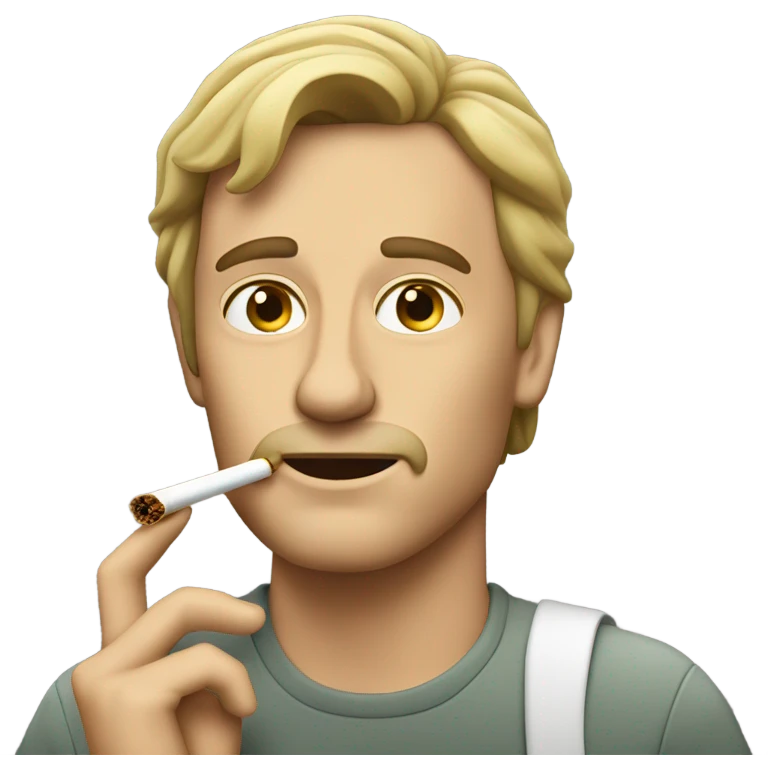 White guy smoking weed emoji