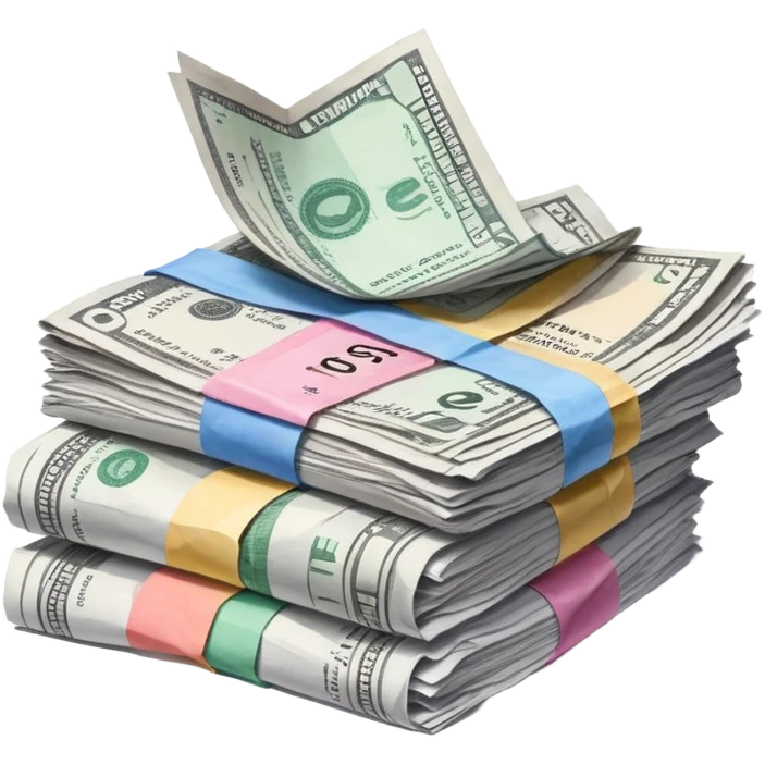 Stack of bills and receipts, representing expenses emoji