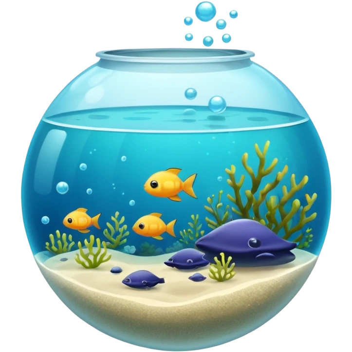 aqua tank, with sea seed little bubbles. emoji