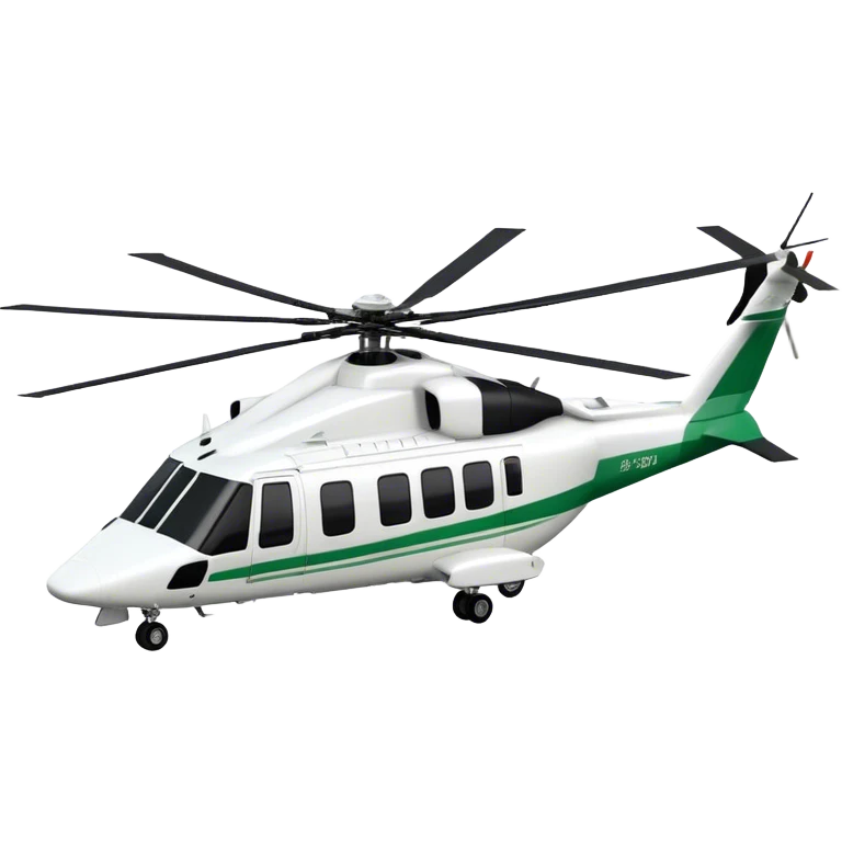 AgustaWestland AW139 - Leonardo (Model Year: 2022) (Iconic colour: White with green accents) emoji