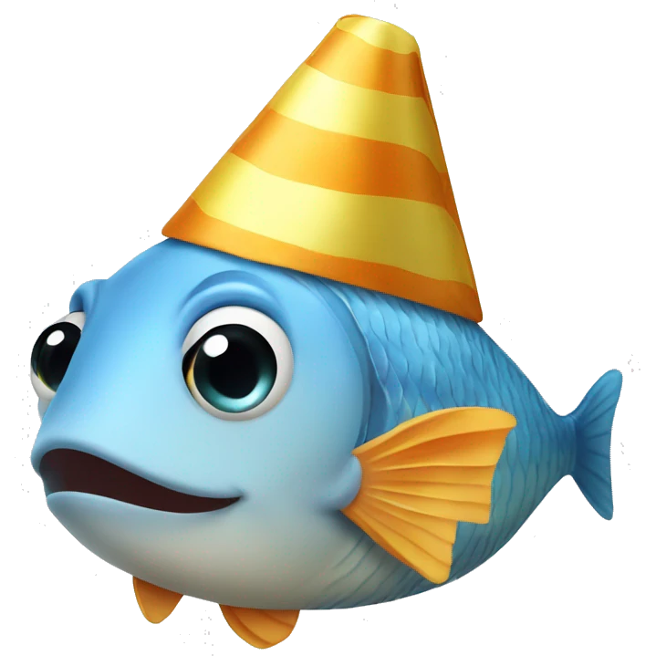 Fish in a party hat emoji