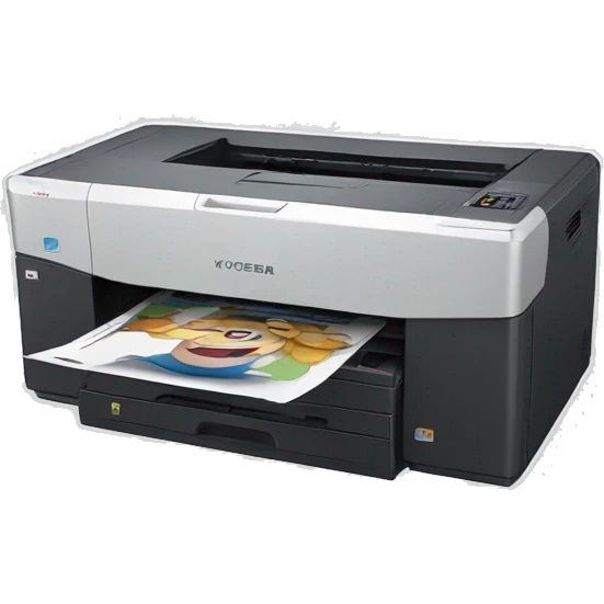  Cartoon printer sticker, printer kyocera, no image noise, no lettering, hyperdetail, maximun detail emoji