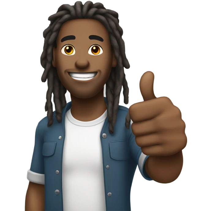 Black man two-toned dread locs thumbs up emoji