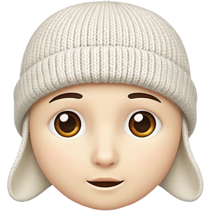 white knitted wool cap piece of clothing emoji