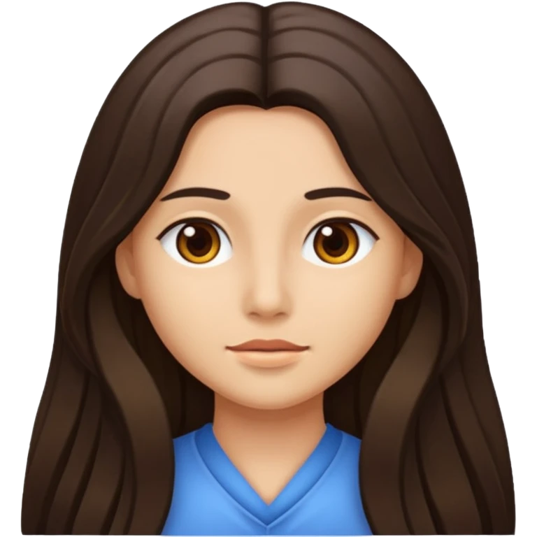 Piel morena, pelo largo emoji