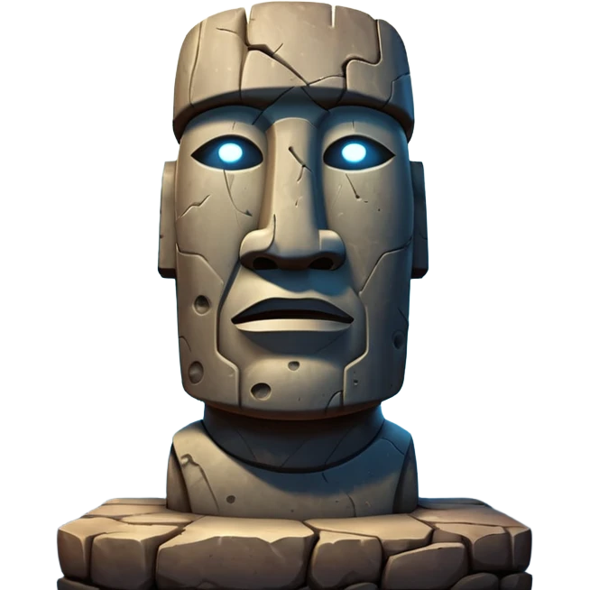 Moai with light behind him emoji