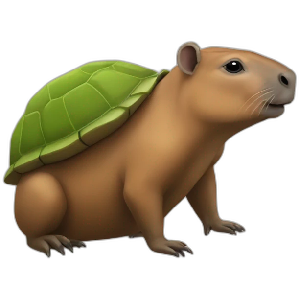 Capibara sur une tortue emoji