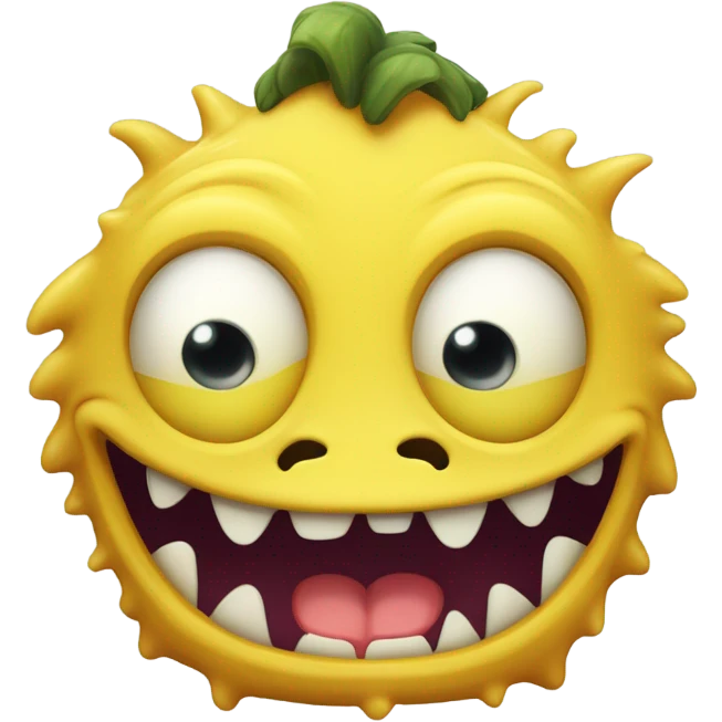 a funny scary yello  emoji