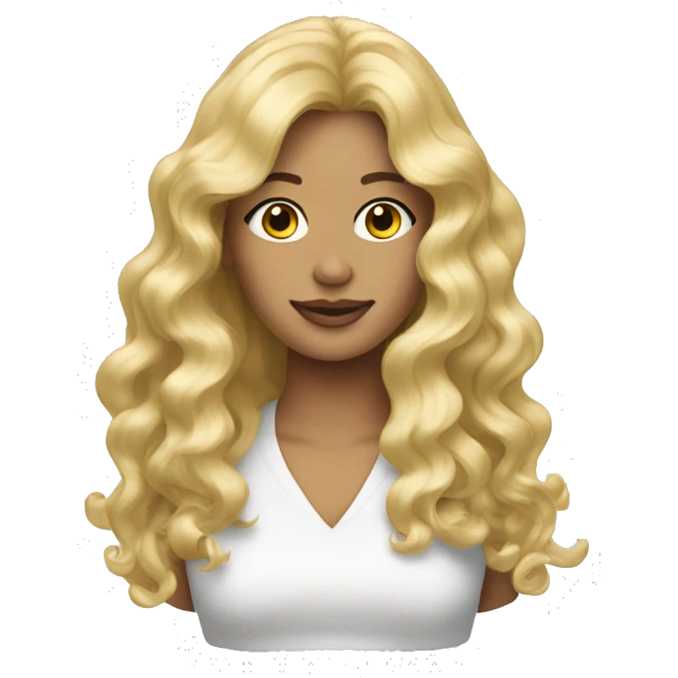 Wavy blonde wig emoji