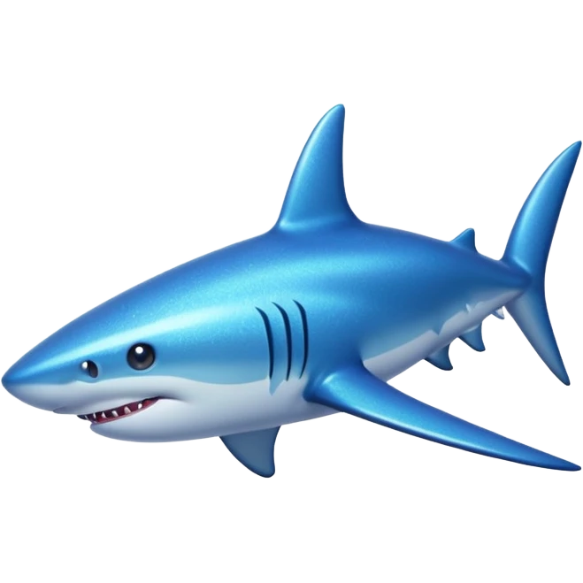 glitter azul-marinho tubarão emoji