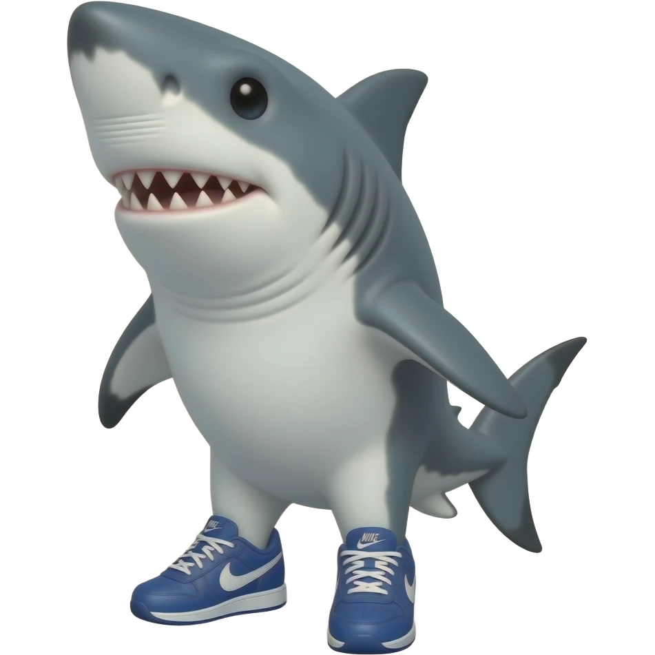 Un requin avec des nikes bleue emoji