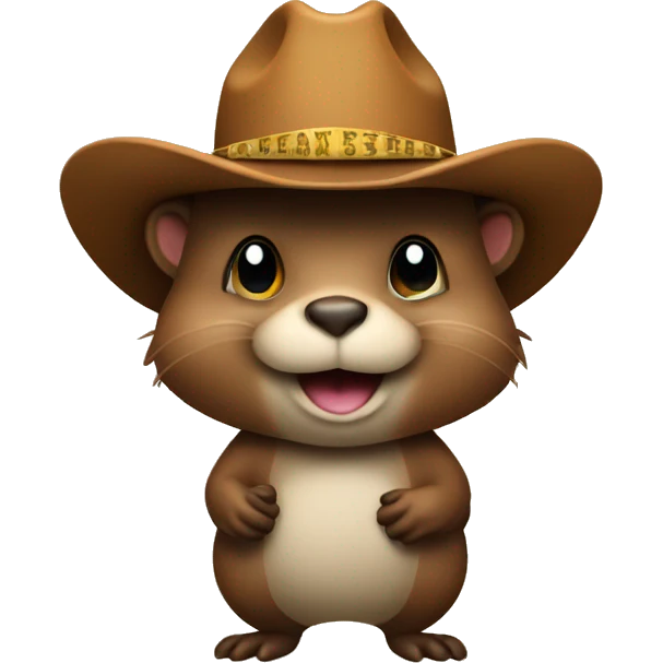 Beaver wearing a cowboy hat with cash in hand emoji