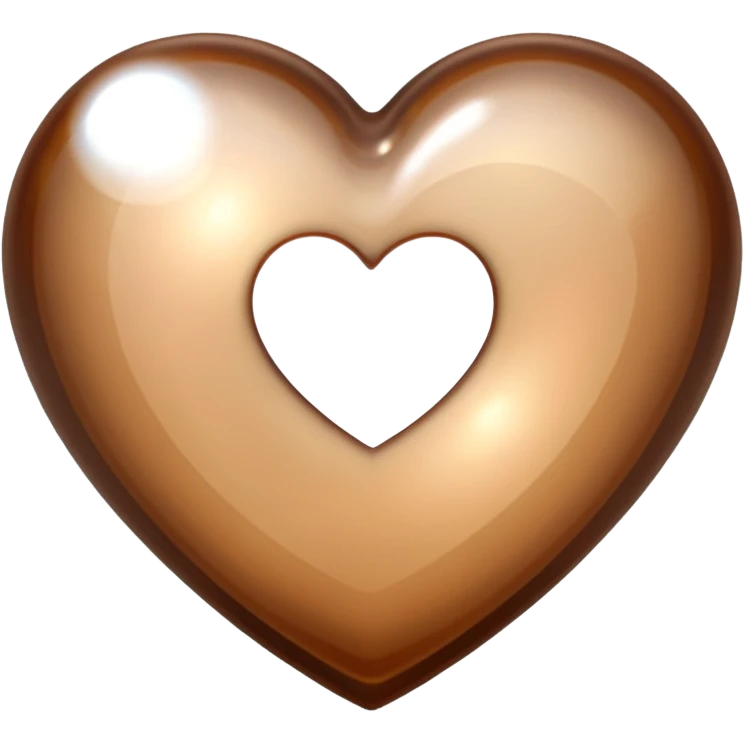 Pearl pale brown Transparent Heart emoji