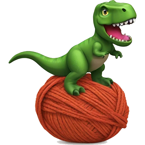 Trex + yarn ball emoji