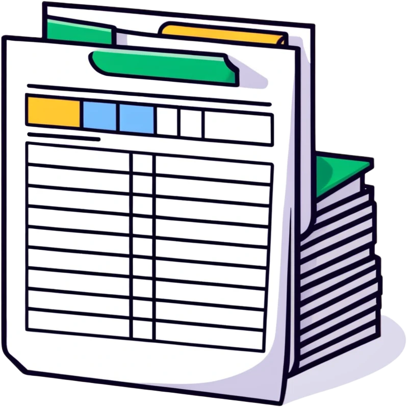 stack of spreadsheet documents emoji