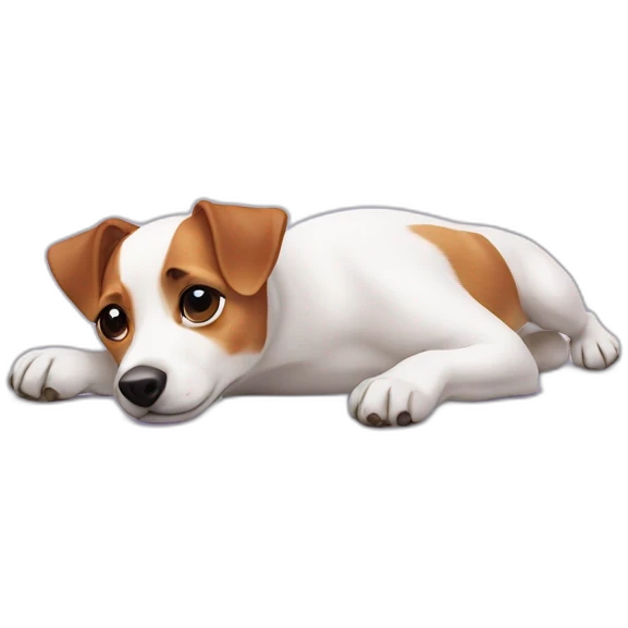 dog Jack Russell Terrier laying on her back emoji