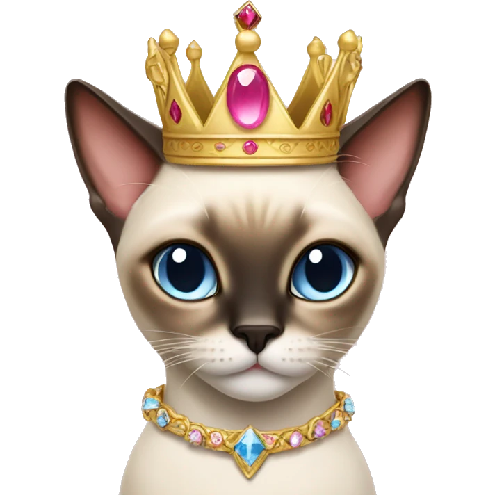 Siamese cat with a princess crown emoji