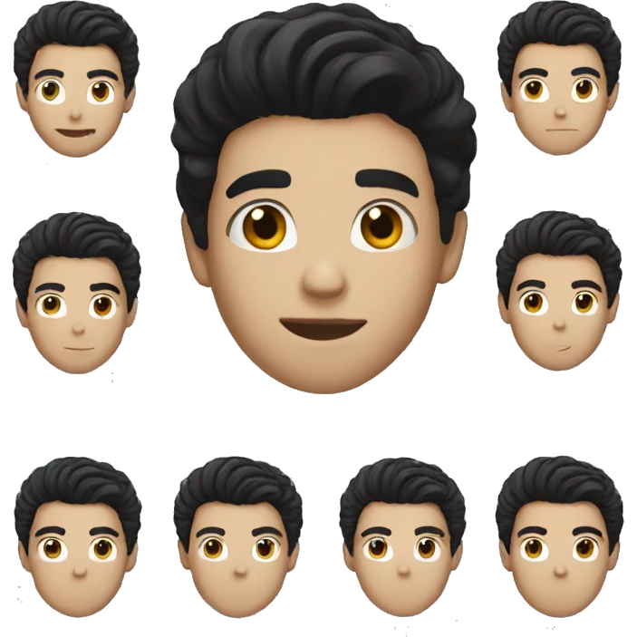 young white men with black hair emoji
