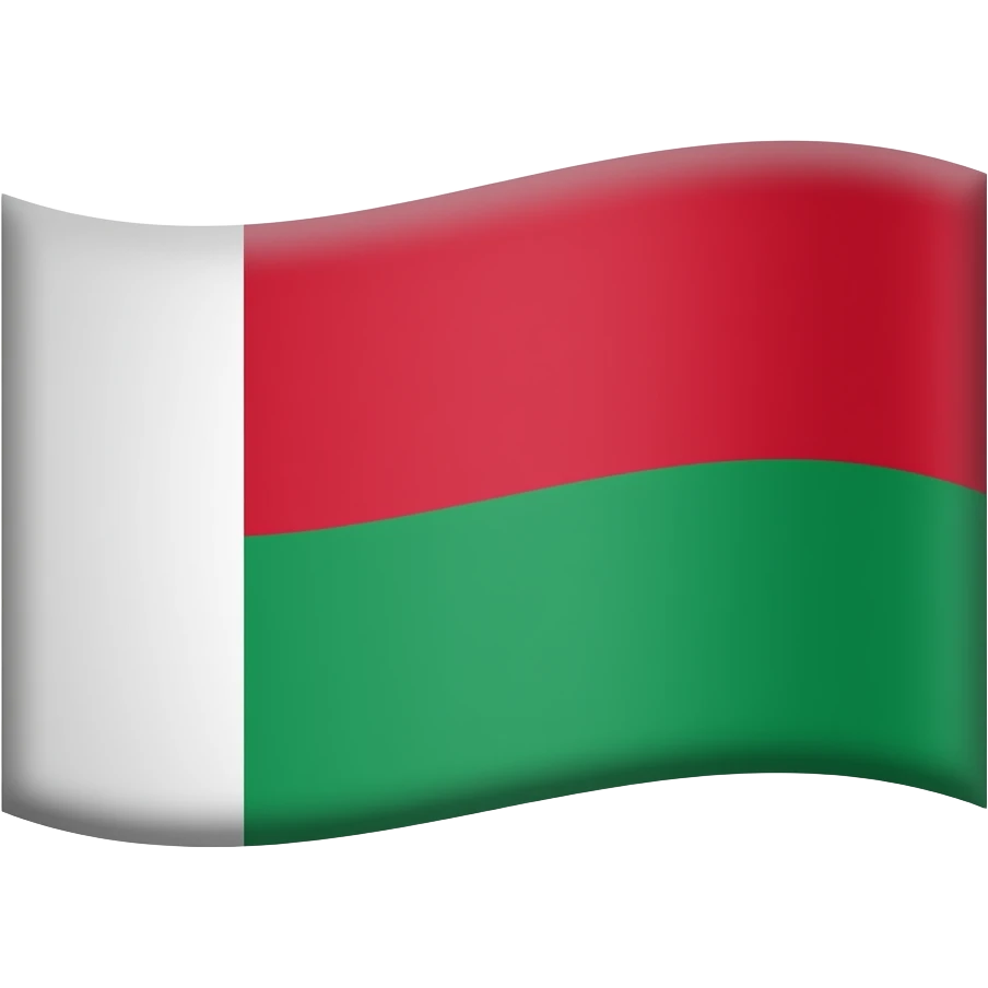 An emoji of a waving flag consisting of two horizontal bands of red and green with a vertical white stripe on the left side emoji