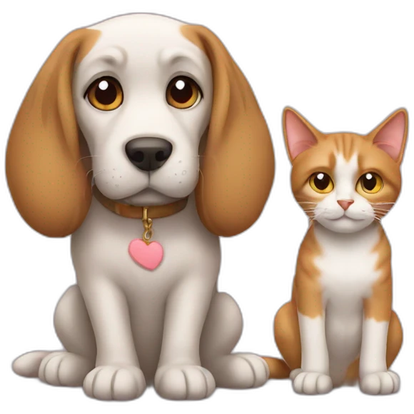 Cat love dog emoji
