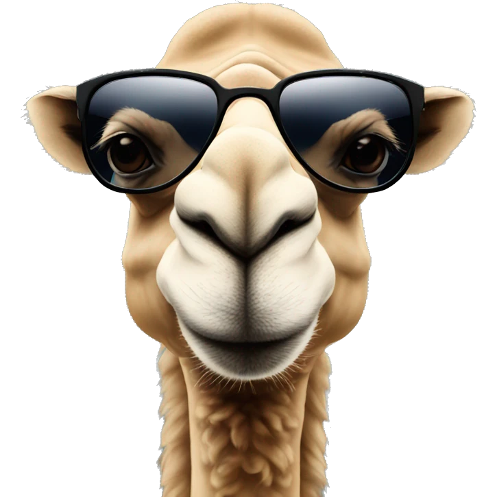 camel but let him wear a sunglasses  emoji