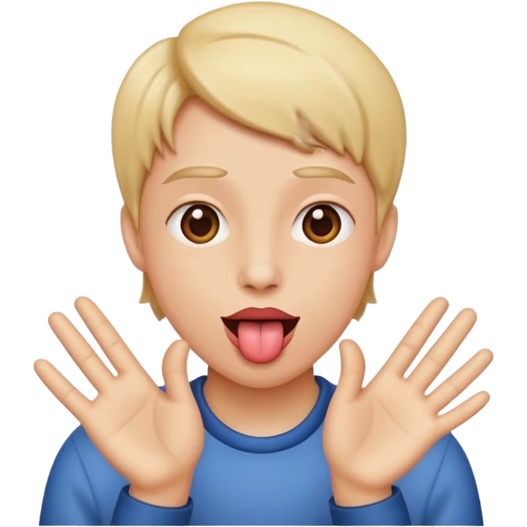 tongue out with hands to the side  emoji