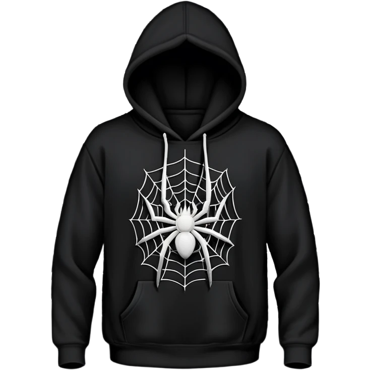 black hoodie with a spider web with no spider on it emoji