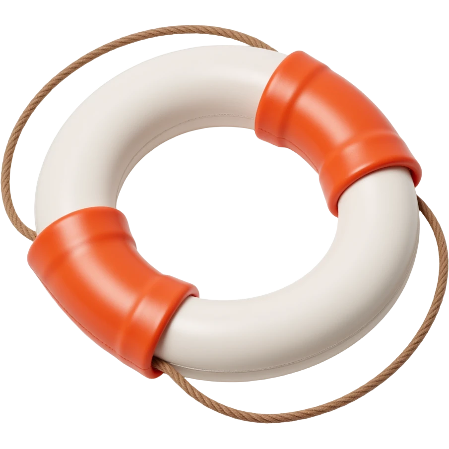 top down 2d flat lifebuoy emoji