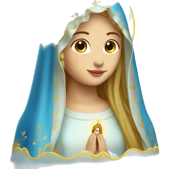 Blessed Virgin Mary Blue Veil with Crown emoji