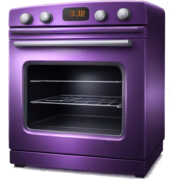 Realistic Metallic dark purple oven isolated.  emoji