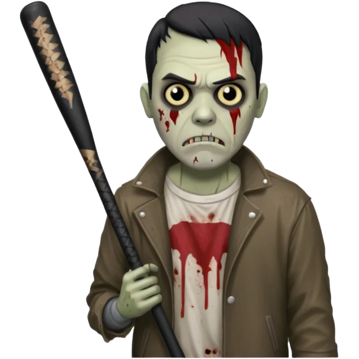 Make me a walking dead emoji with negan emoji