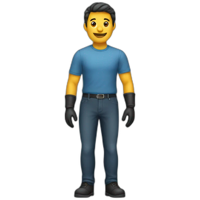 man wearing gloves full body emoji