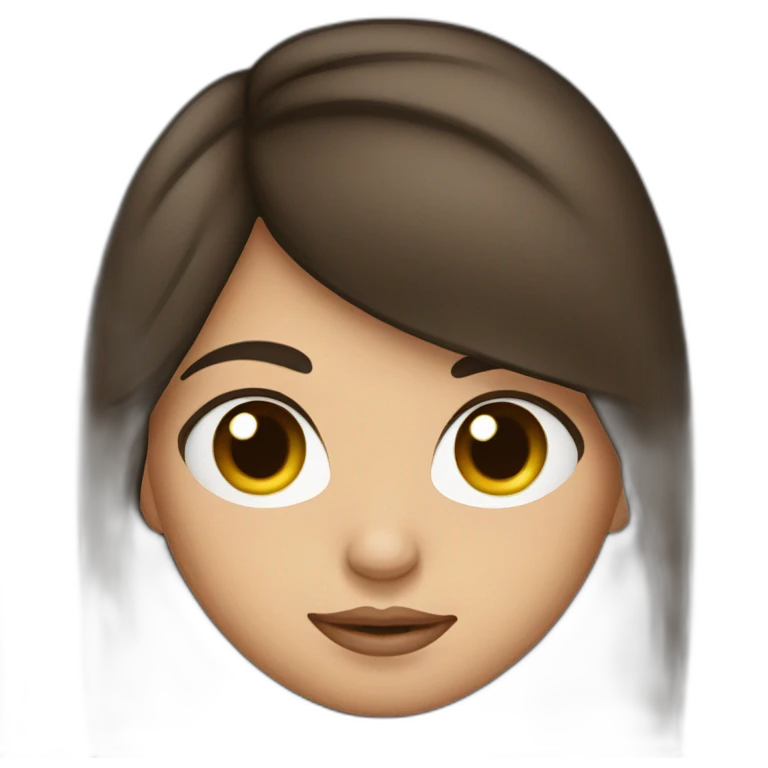 brunette puffs up her right cheek emoji