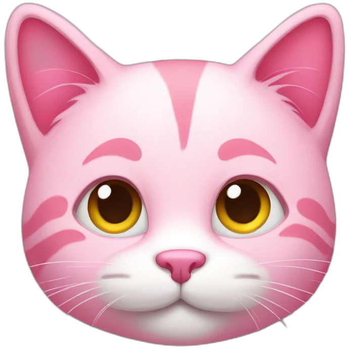 Cheerful pink cat  emoji