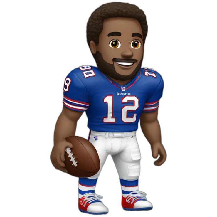 buffalo bills quarterback with striped socks emoji
