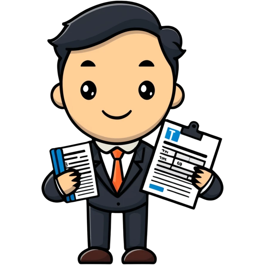 professional accountant with tax forms emoji