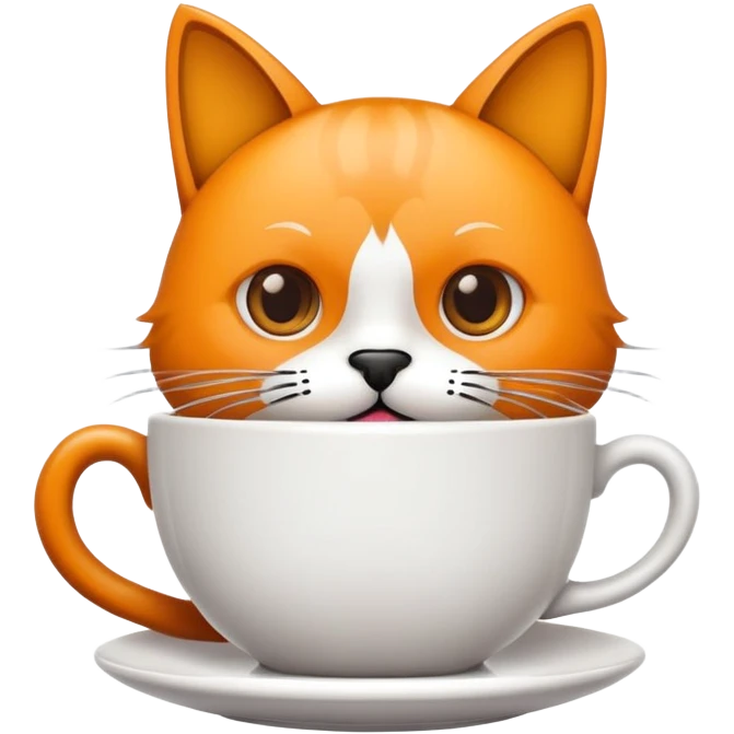 Un gato tomando un café emoji