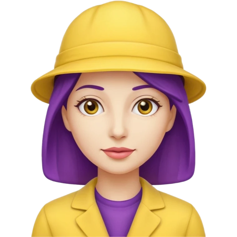 purplewoman with yellow hat emoji
