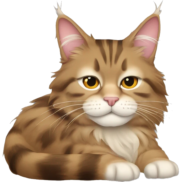 slepping mainecoon cat emoji