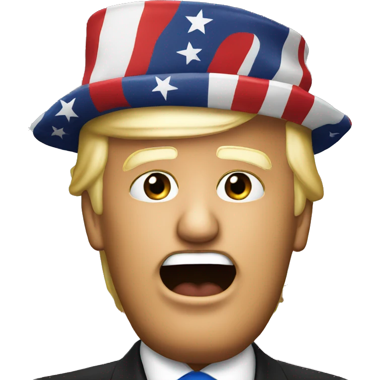 donald trump with a american flag hat emoji