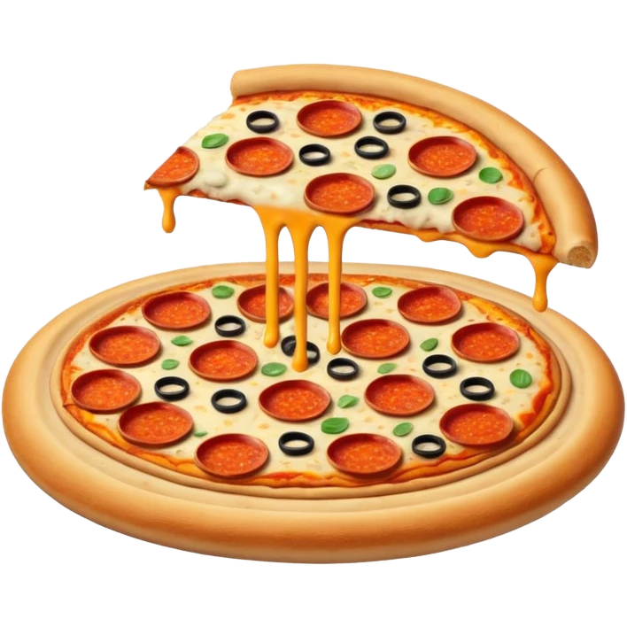 Saturn made of pizza emoji