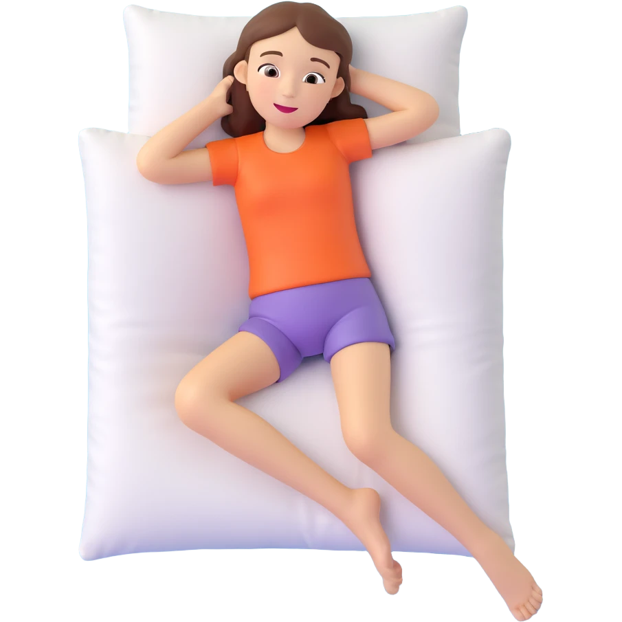 Girl lying on a pink pillow emoji