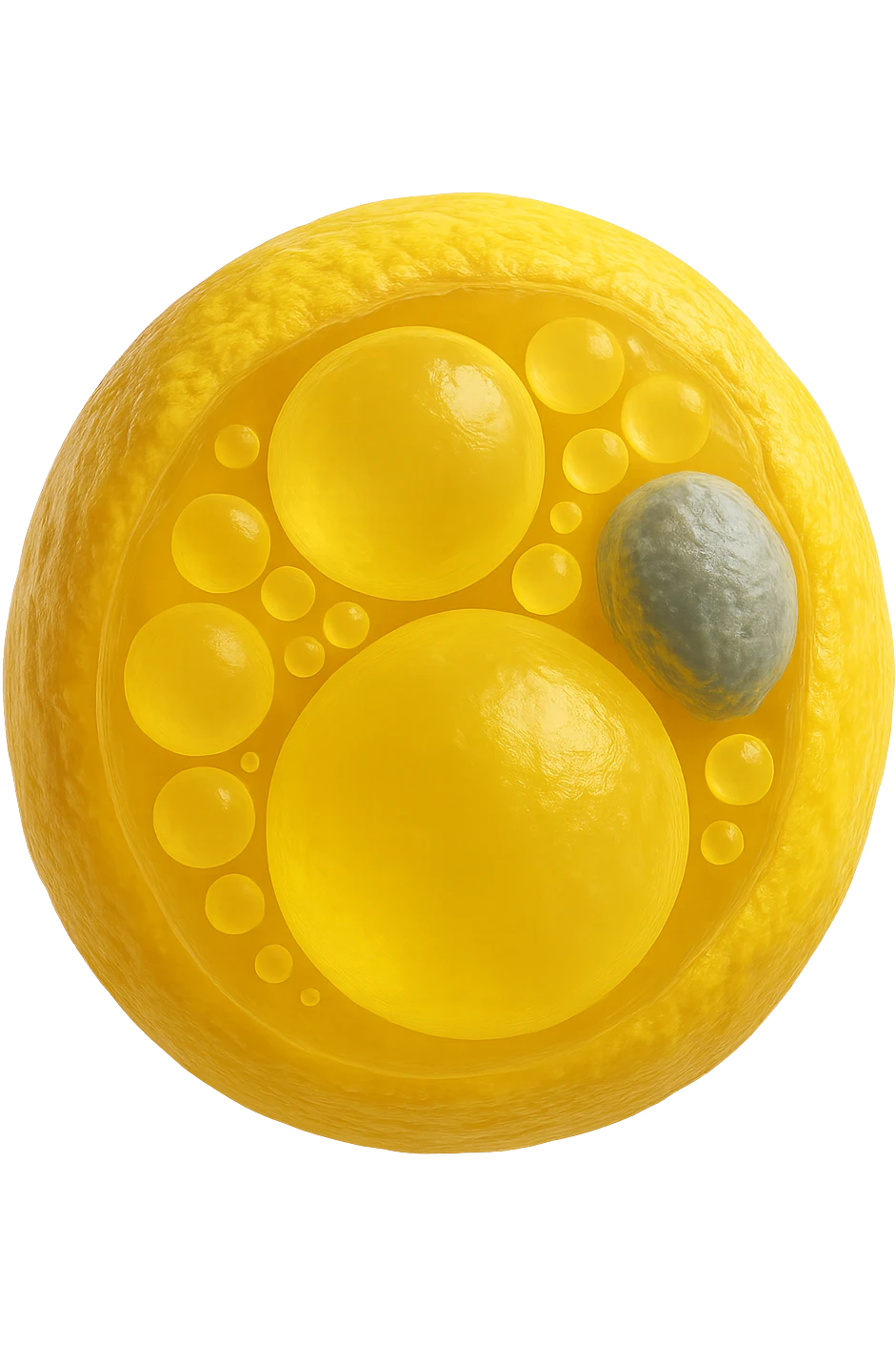 adipocita giallo (cellula di grasso anatomica realistica in 3d) emoji
