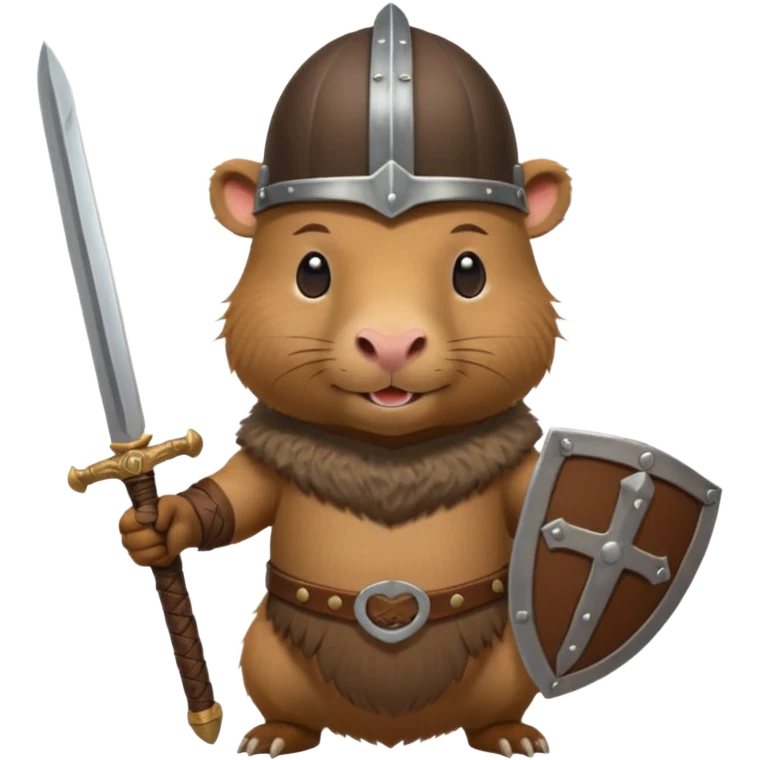 capybarra with viking helmet and sword emoji