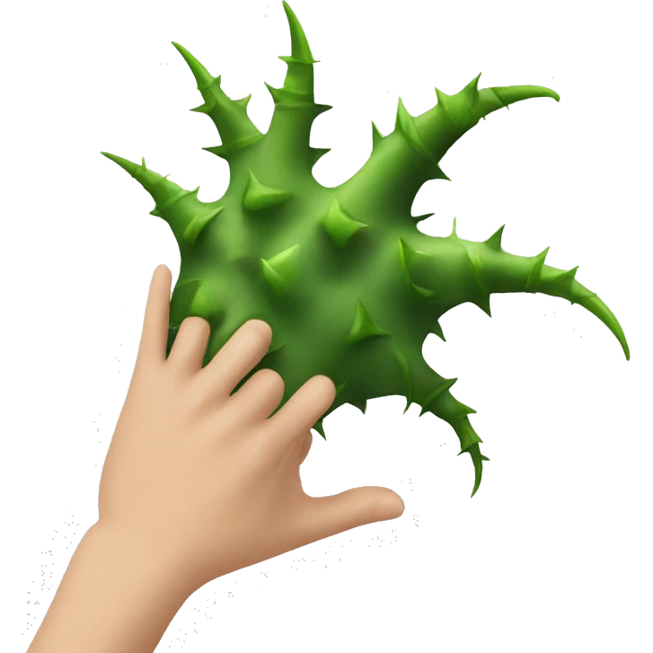 A thorn pricking your hand emoji