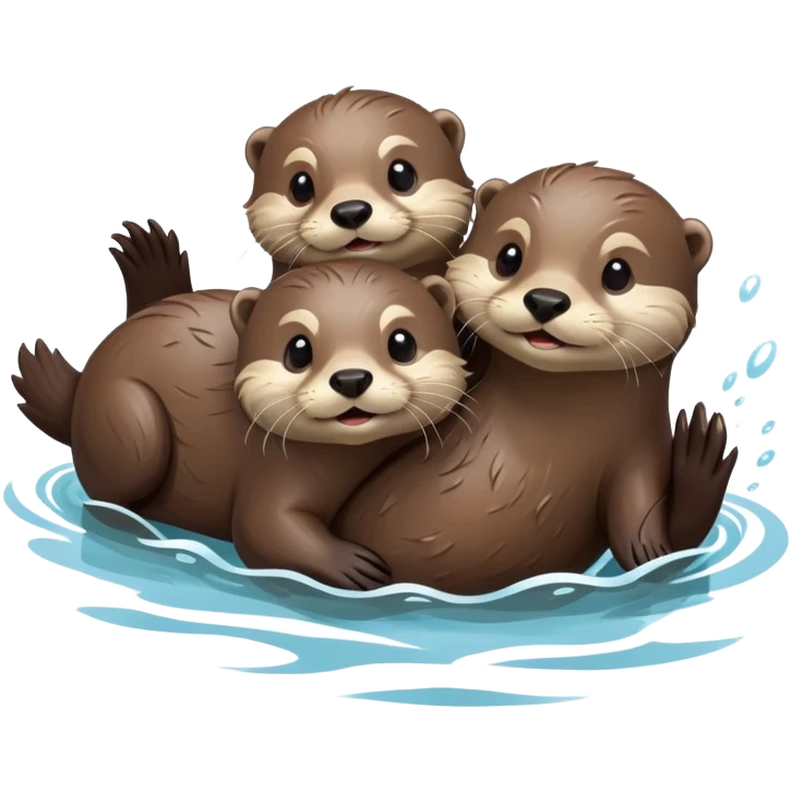 Otters playing in the water emoji