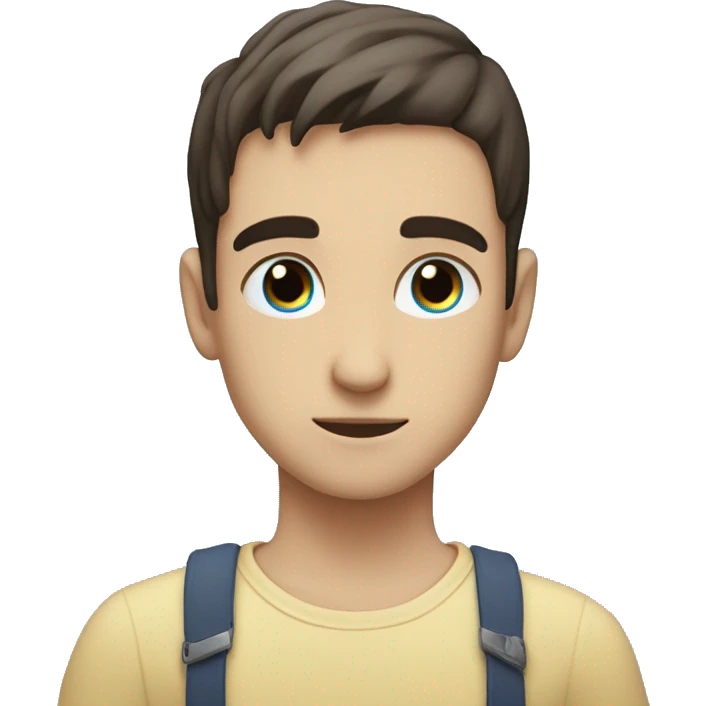 a guy with short dark hair and brown eyes hugs a girl with blond hair slightly below the collarbones and blue eyes emoji