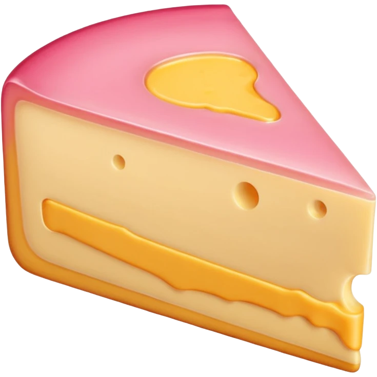 pink thin round slice of american cheese emoji