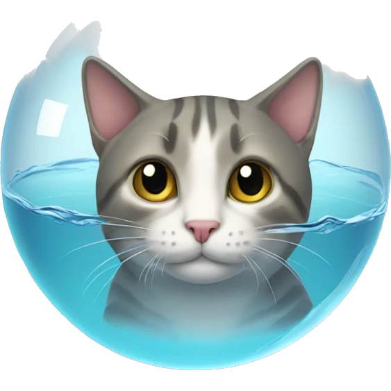 Cat in a water bubble  emoji