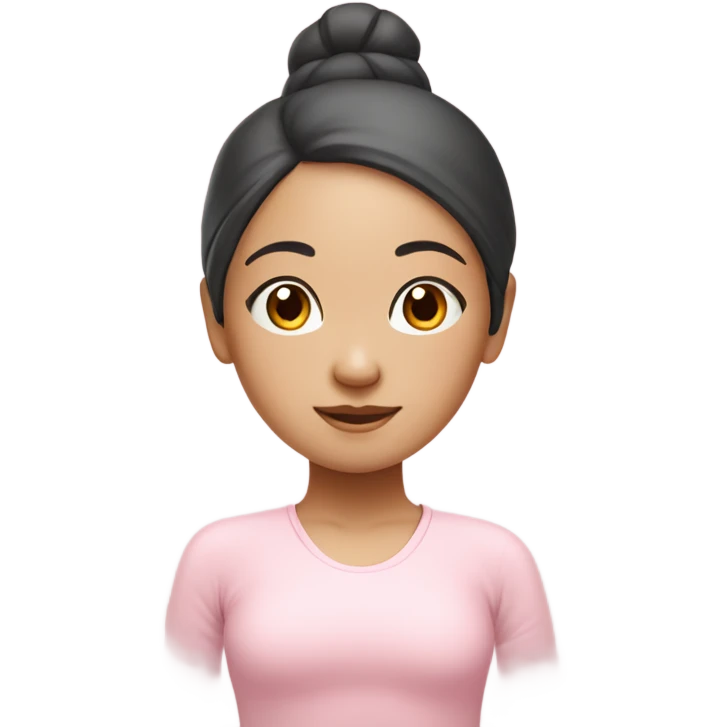 asian yoga girl light pink clothes  emoji